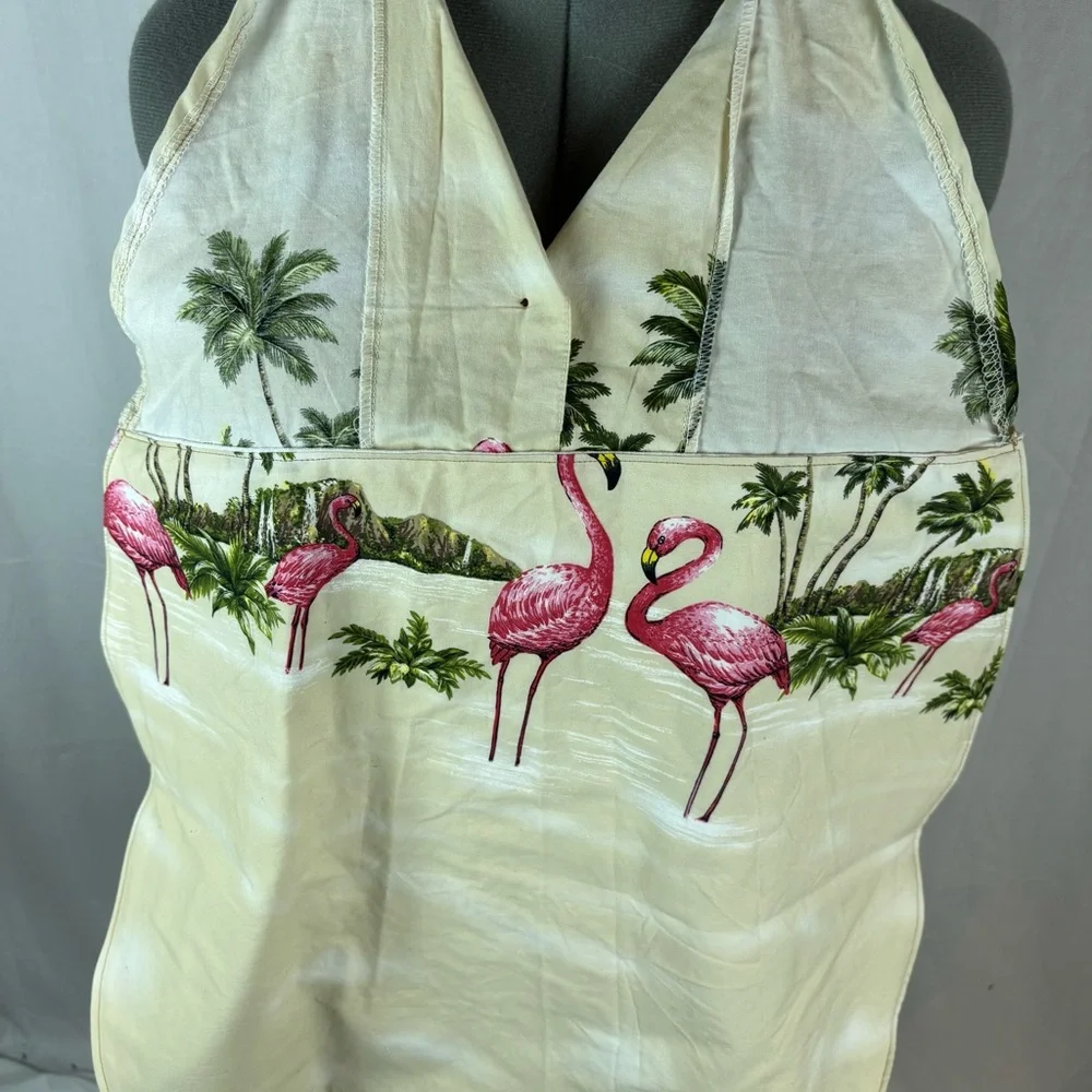 Bib For Adult | Handcrafted Dignity Cover‎ | Flamingo Button-Up | 19